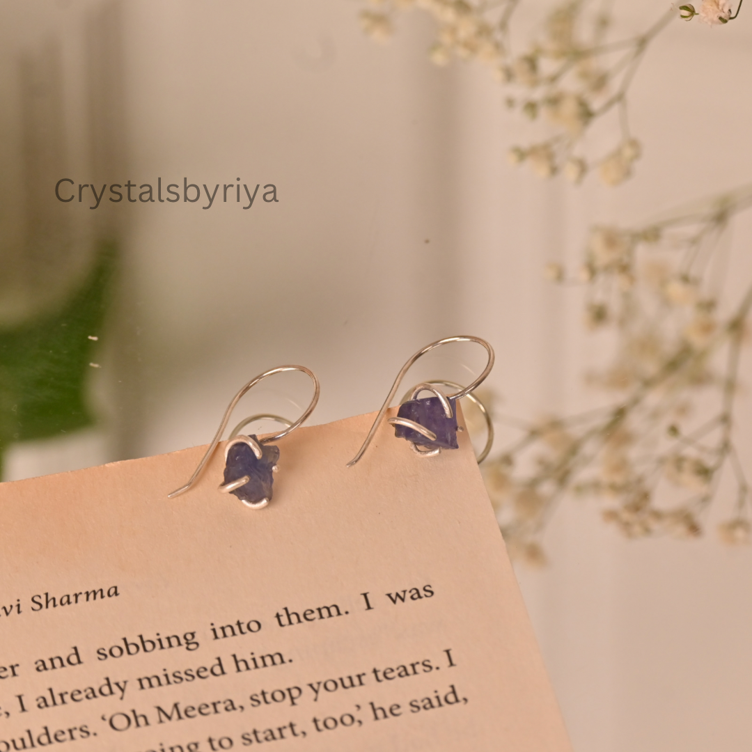 Iolite silver earrings