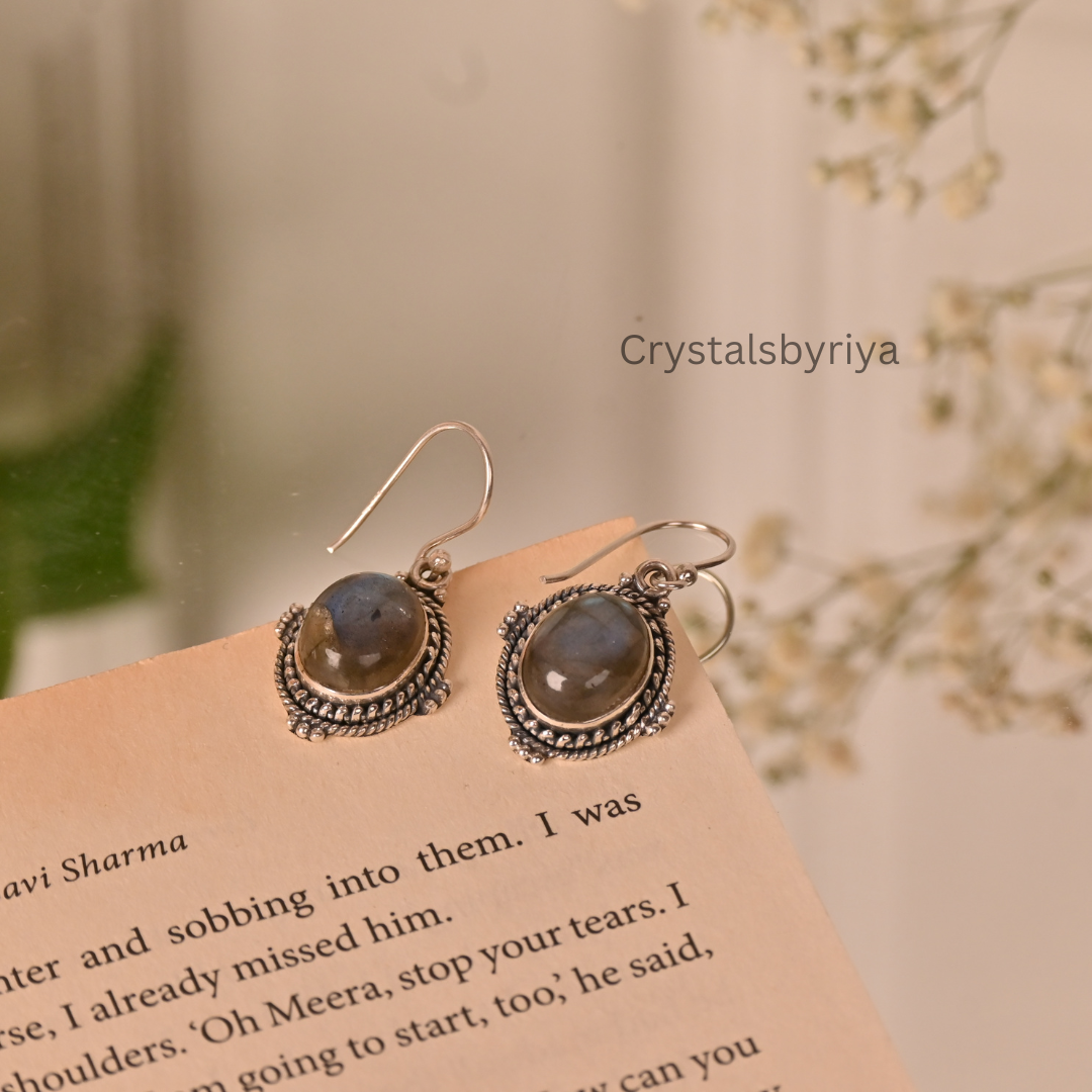 Labradorite silver earrings