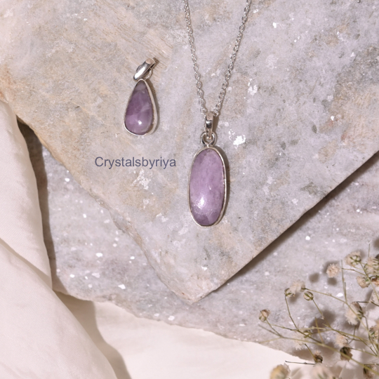 KUNZITE SILVER PENDANT