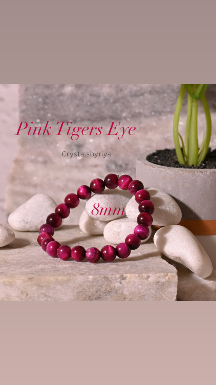 Pink Tigers eye Bracelet