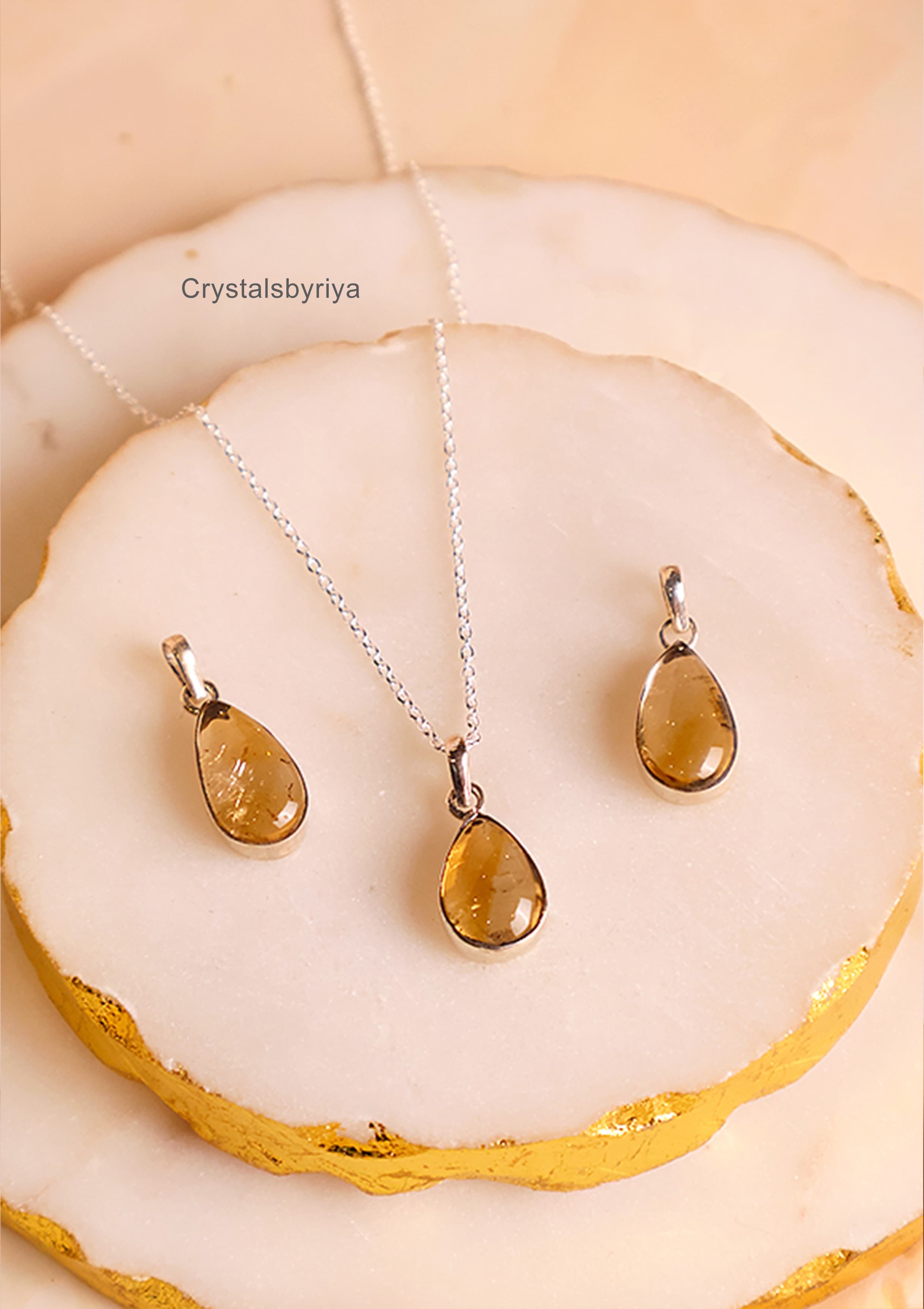 Citrine silver Pendant 