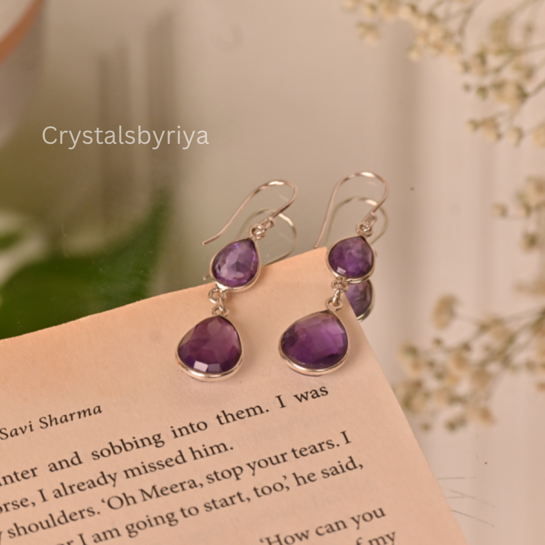 Amethyst Silver Earrings