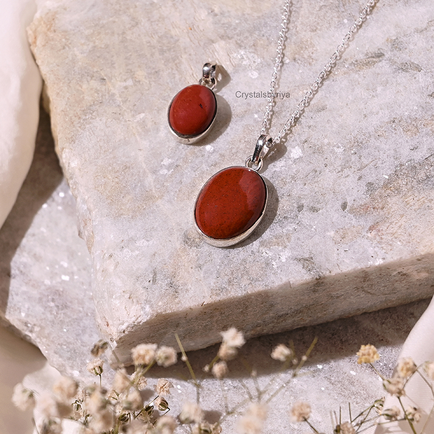 RED JASPER SILVER PENDANT