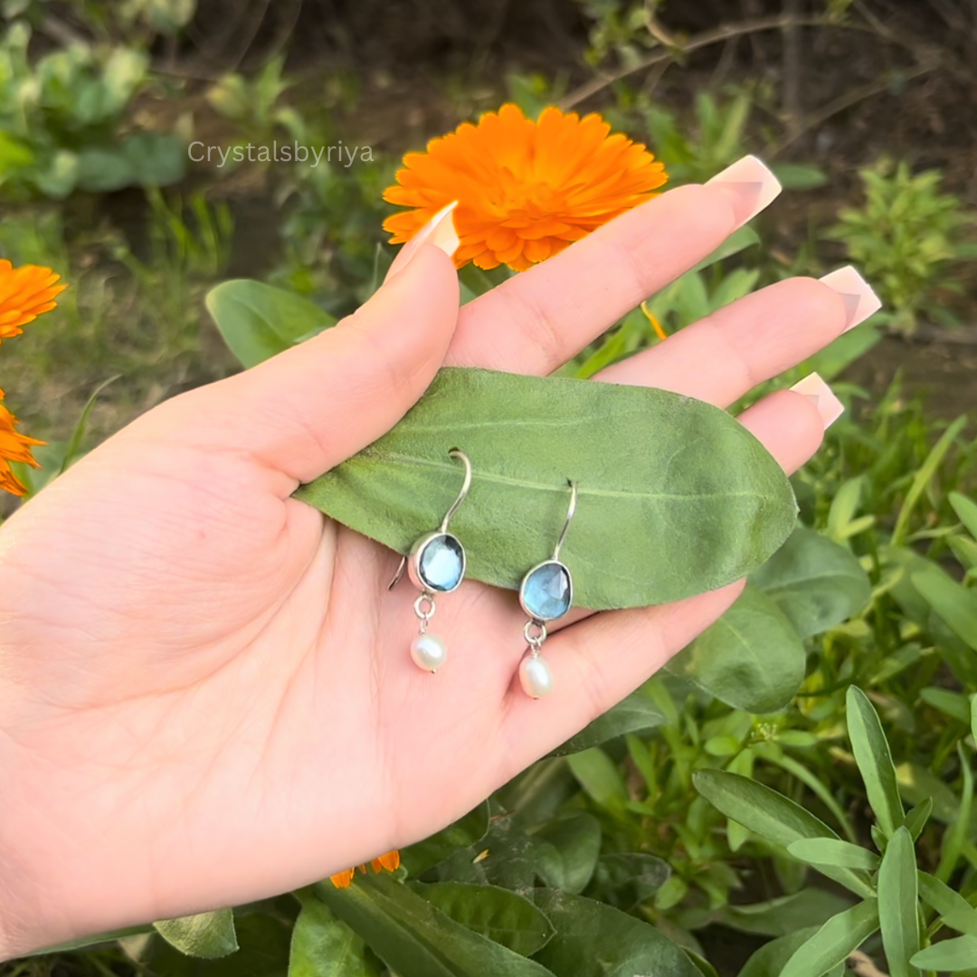 Blue Topaz silver earrings