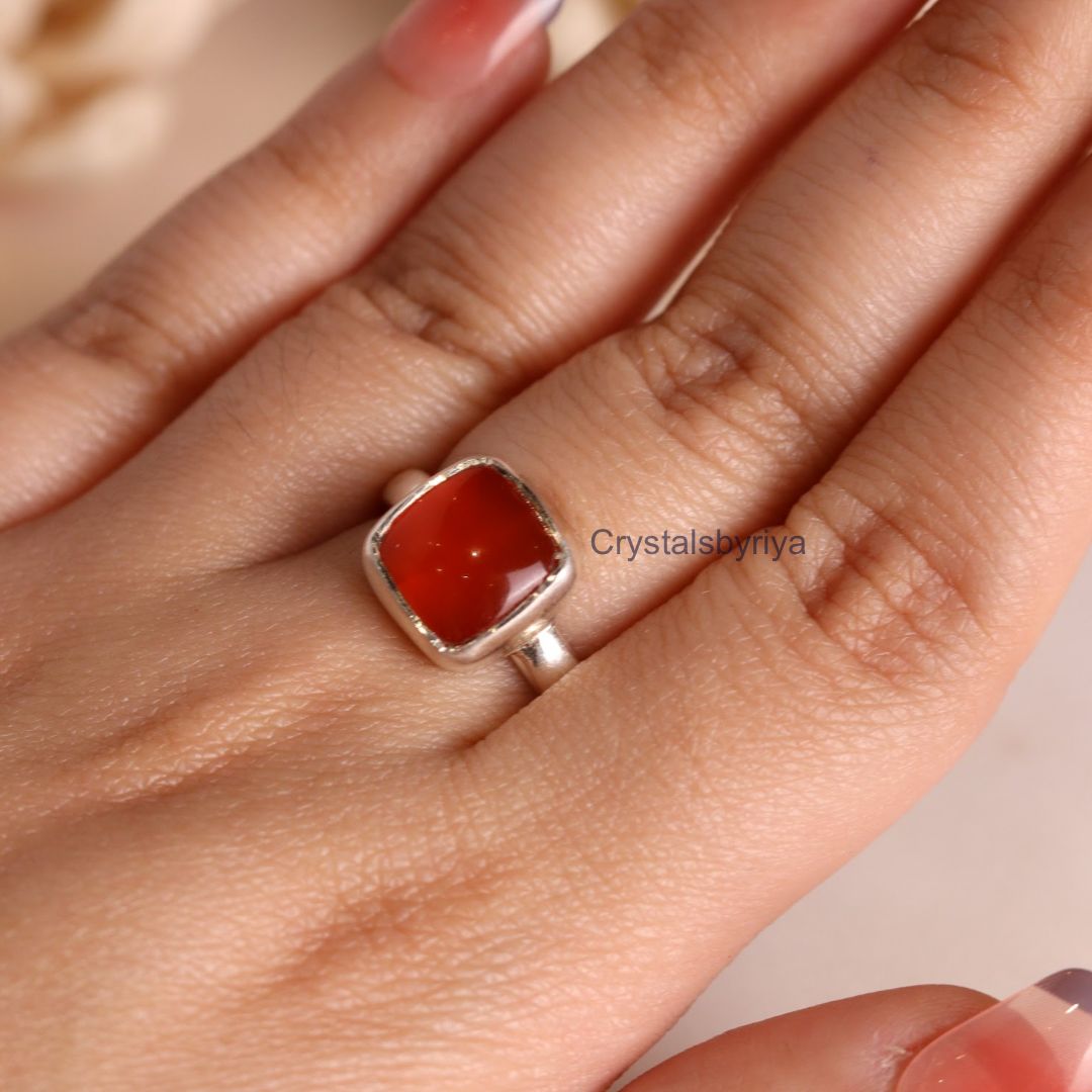 Carnelian Silver ring