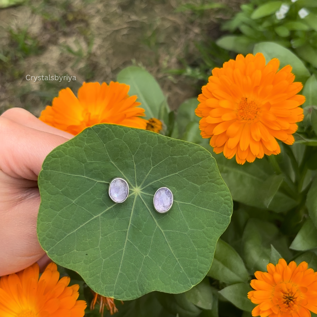 Tanzanite silver earrings