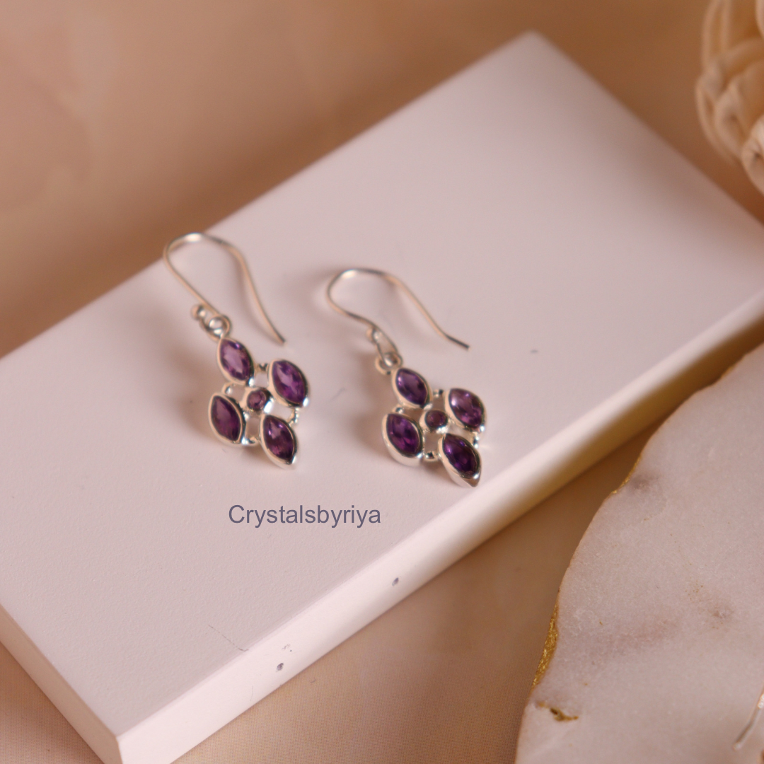 Amethyst Silver Earrings