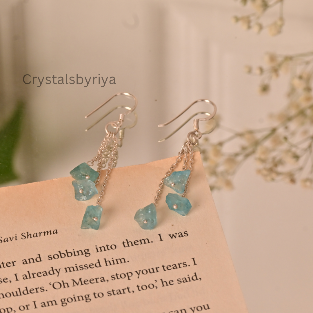 Aquamarine Silver Earrings