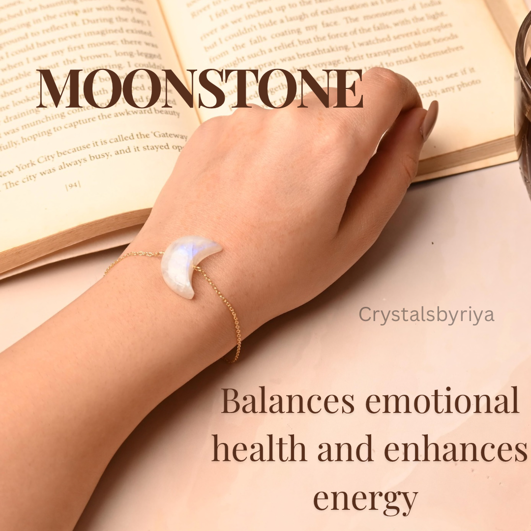 Rainbow Moonstone Moon shape