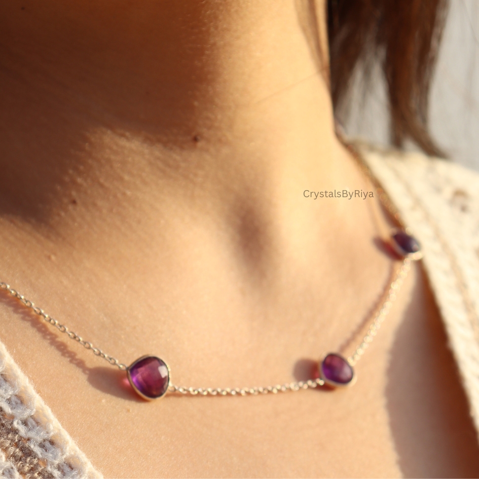 Amethyst Silver Necklace