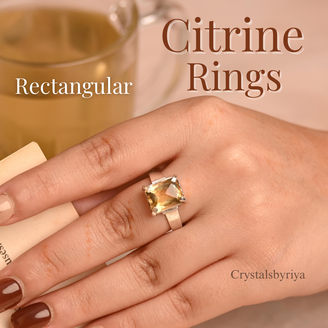 Citrine silver ring