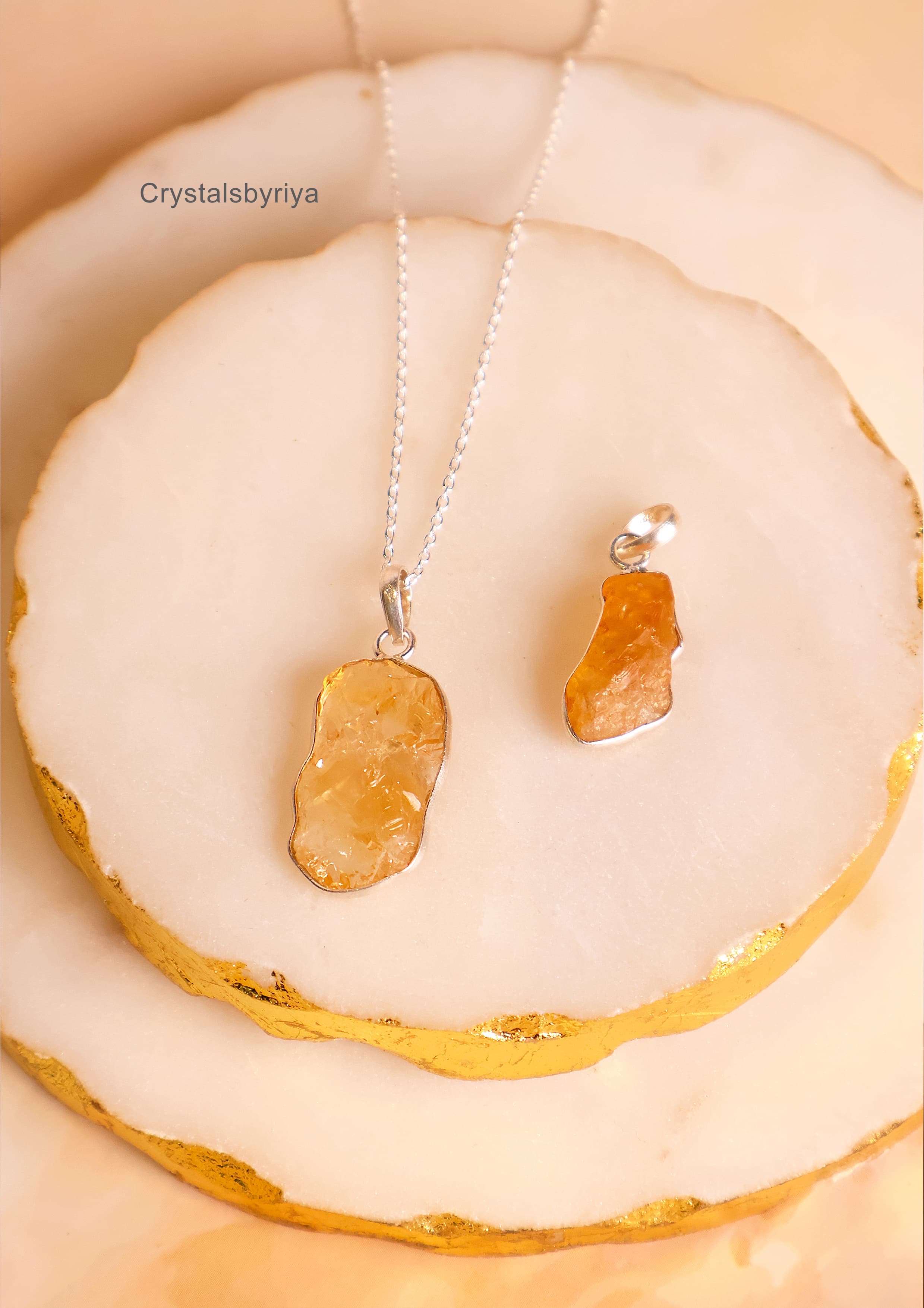 Citrine silver Pendant 